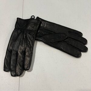 Genuine 100% Sheepskin Black leather gloves - size medium NEW